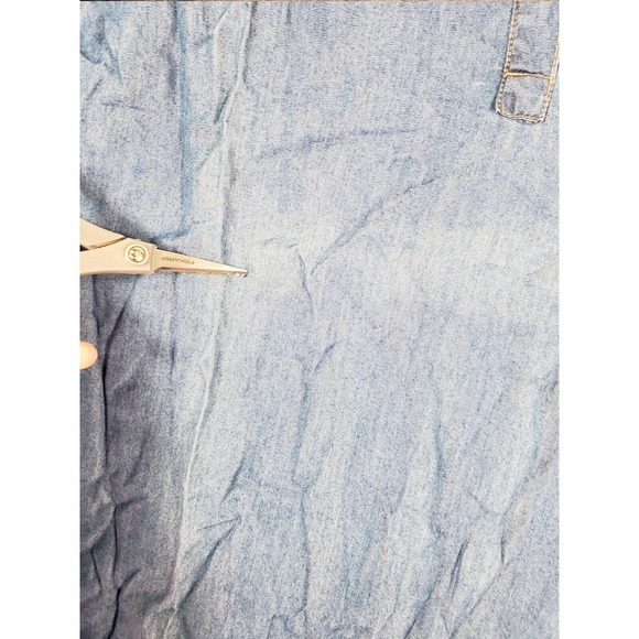 Hester & Orchard Shirt Womens XL Chambray V Neck Pullover Long Sleeve Blue - Picture 7 of 12